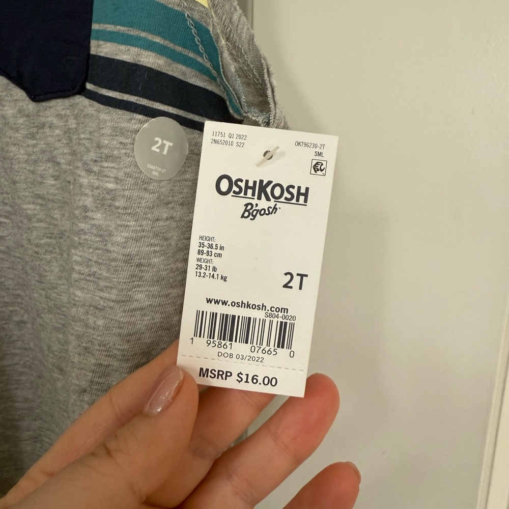 FWP OshKosh B'gosh Gray Striped Toddler Tank Top - Picture 2 of 3
